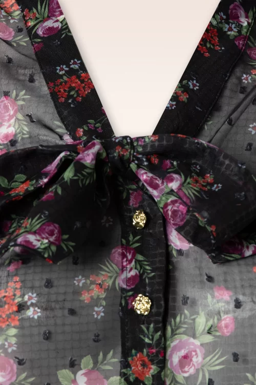 Banned Retro Rosa blouse in zwart