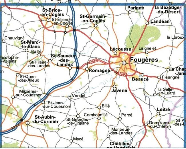 IGN - 1317 SB FOUGERES ST BRICE 1 25 000