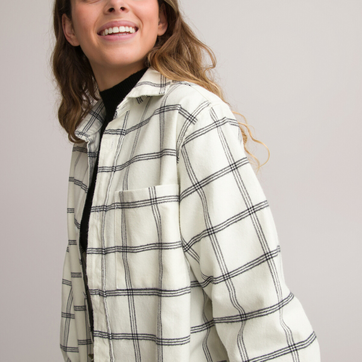 COLEÇÕES LA REDOUTE<br>Camisa xadrez oversized
