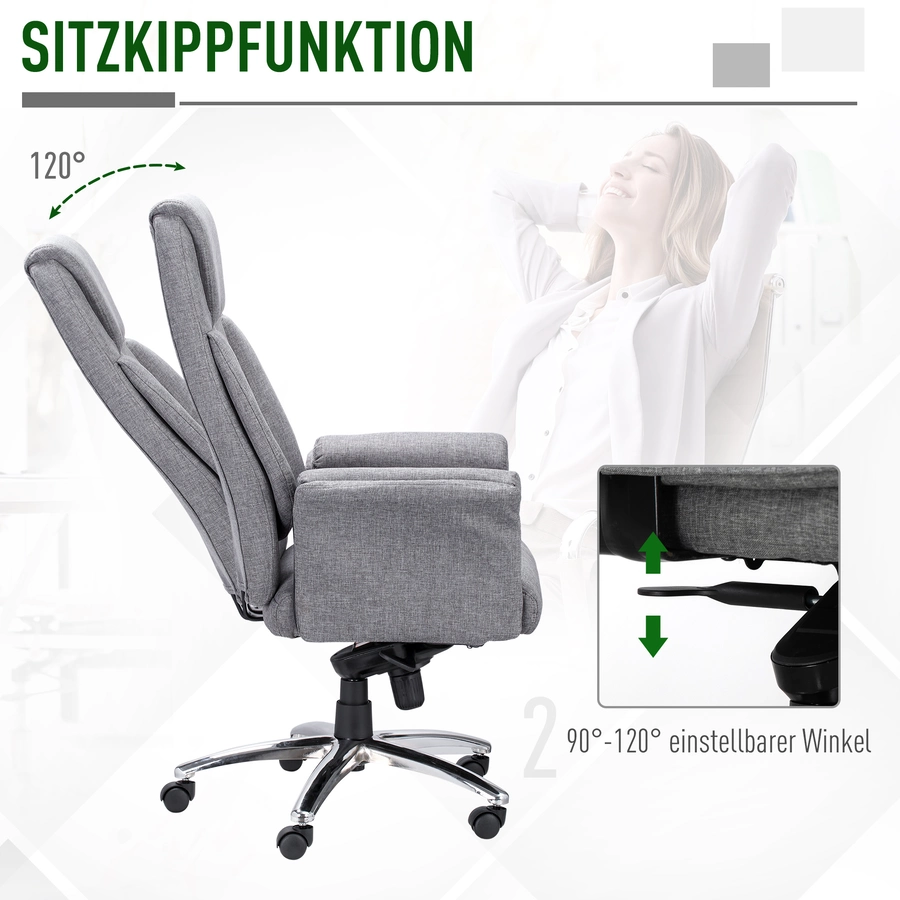 Vinsetto Bürostuhl  ergonomisch hellgrau