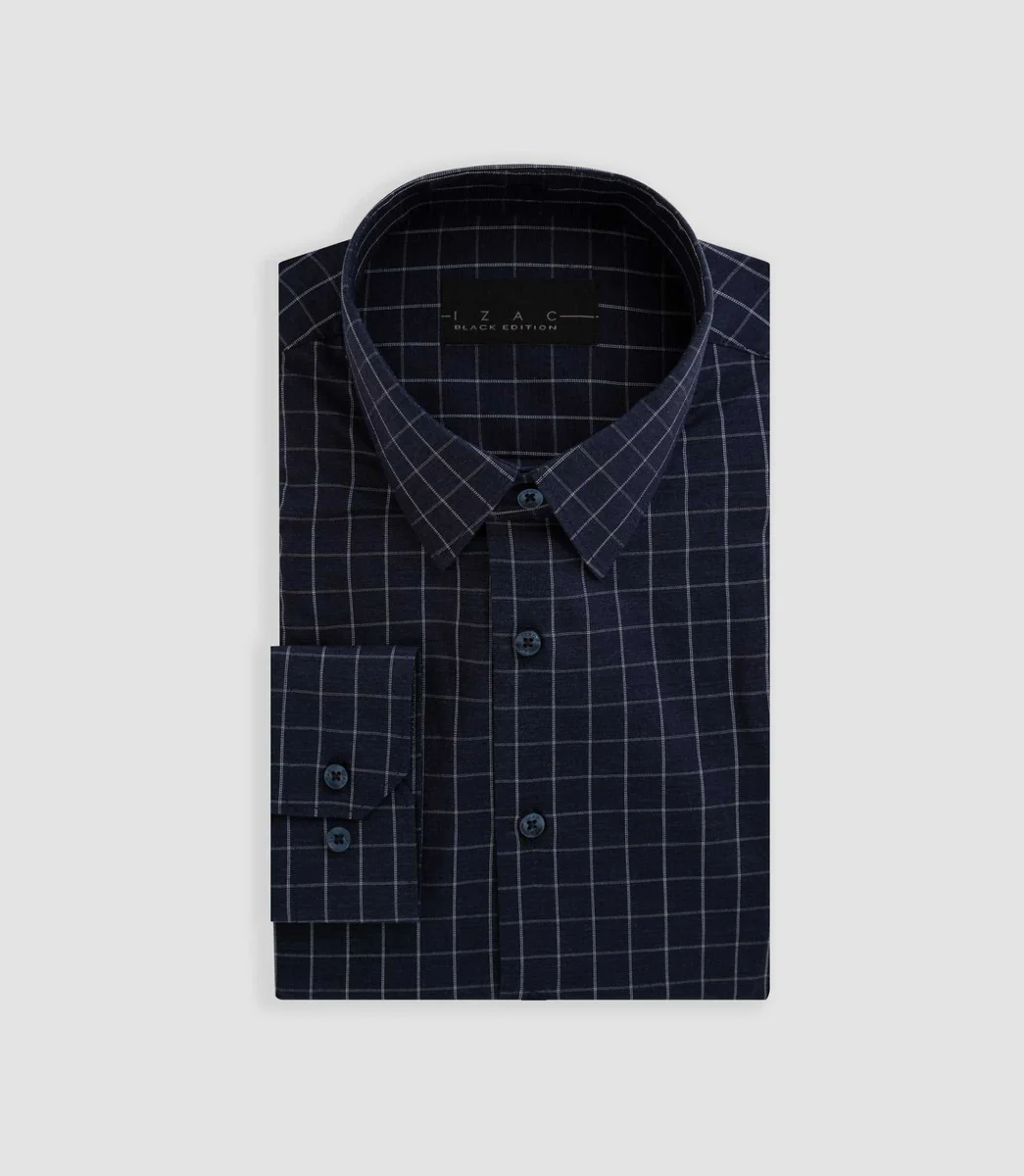 Chemise à carreaux marine 