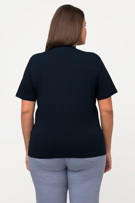 T-Shirt, Zopfmuster, Rundhals, Halbarm, Biobaumwolle