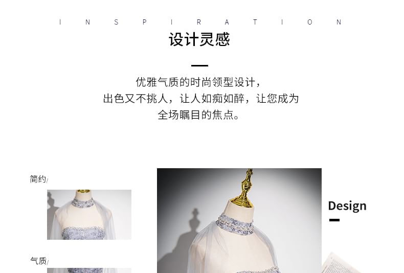 Keiko Girl - Set: A-lijn buisjurk met pailletten en mesh + cape