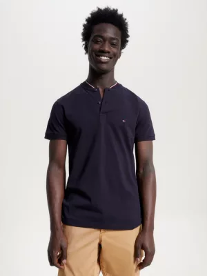 Polo Slim Fit com Gola Mandarim