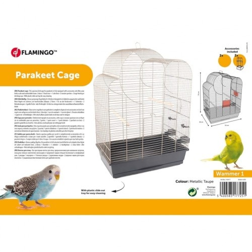 Gaiola de aço Flamingo Wammer para periquitos