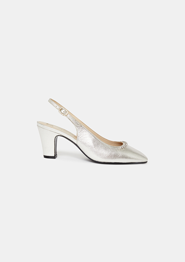 Escarpins Katrinaargentés en cuir métalisé