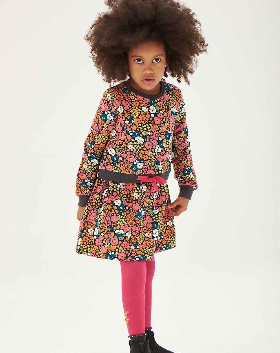 Langarmkleid FLOWERY in bunt