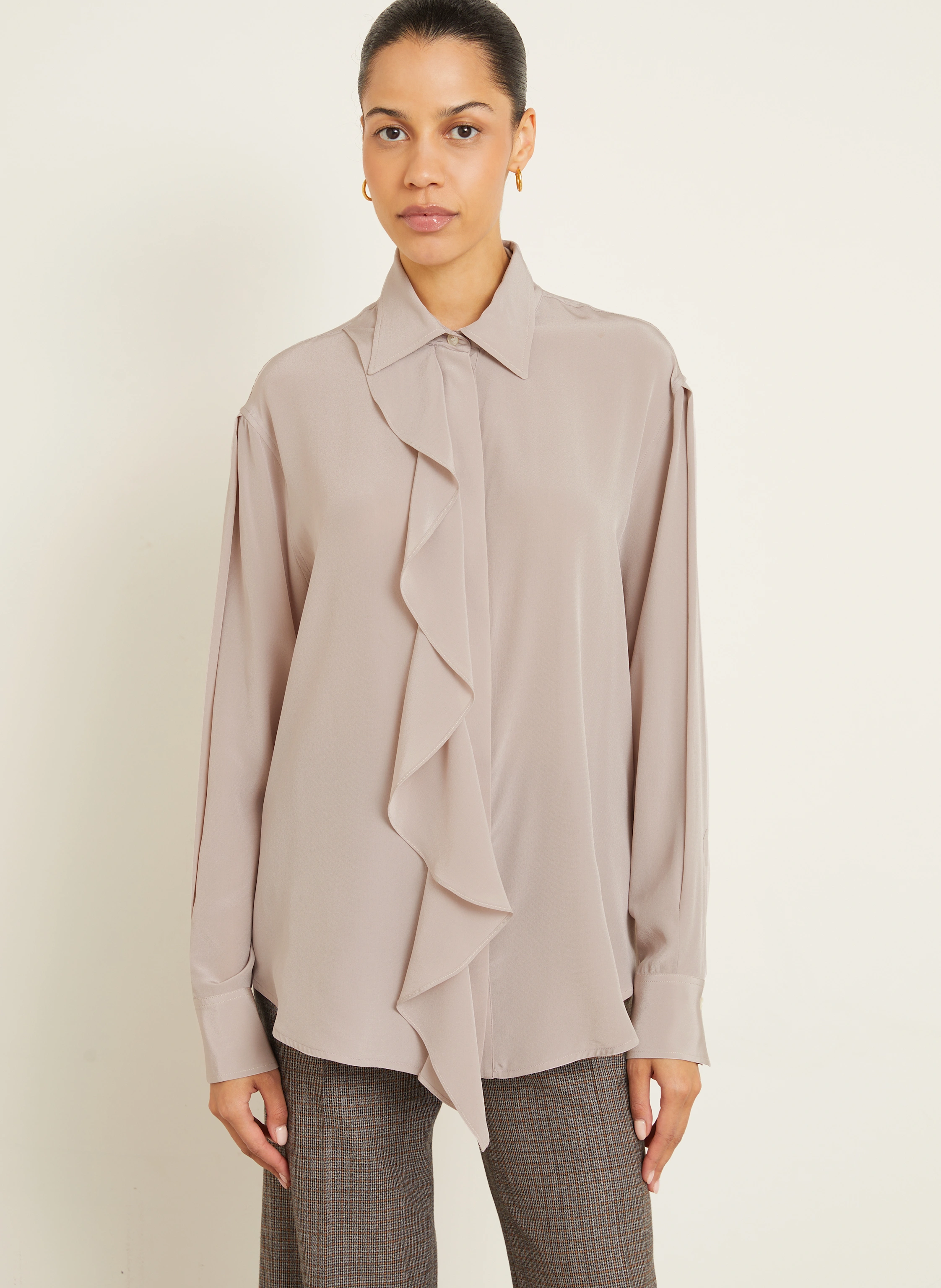 VICTORIA BECKHAM Hemdbluse aus Seide mit Volants