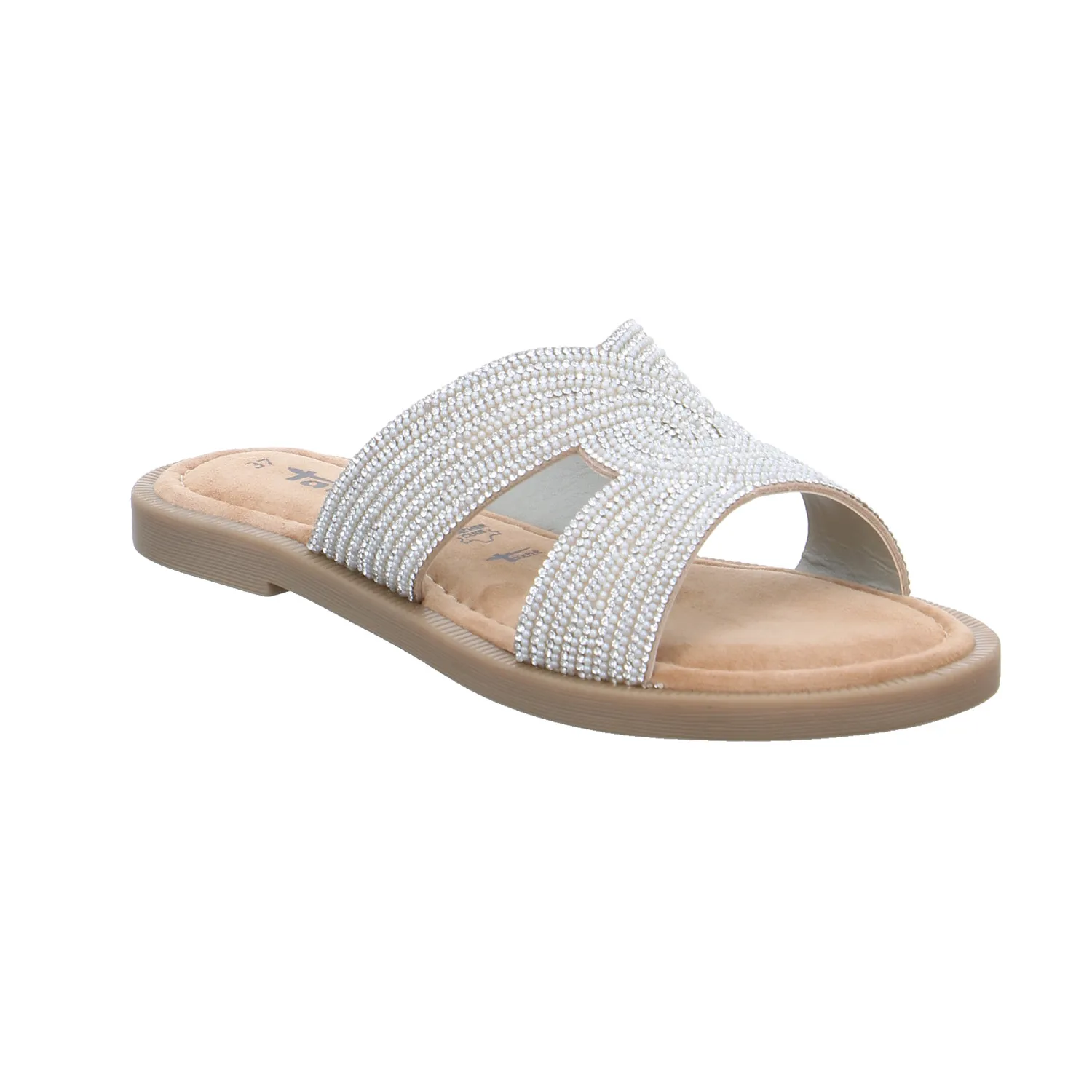 TAMARIS Pantolette Weiss Lederimitat