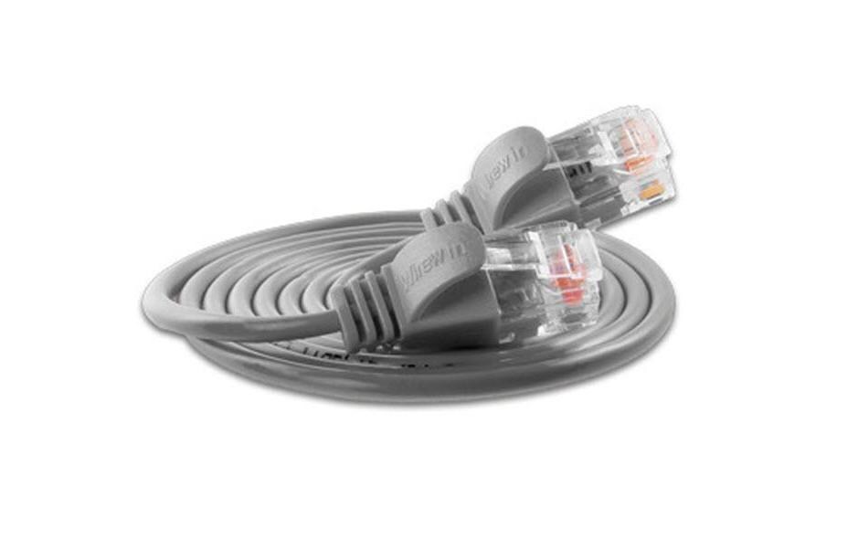 Slimpatchkabel RJ-45 - RJ-45, Cat 6, UTP, 5 m, GrauLightpatchkabel rund, ungeschirmtes Twisted-Pair-Kabel (U/UTP) mit Klinkenschutz
