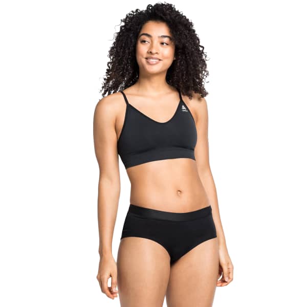Brassière running ODLO SPORTS BRA SEAMLESS SOFT BLACK - GREY MELANGE