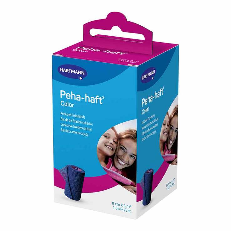 Peha-Haft Color Fixierbinde latexf.8 cm x 4 m blau, 1 St