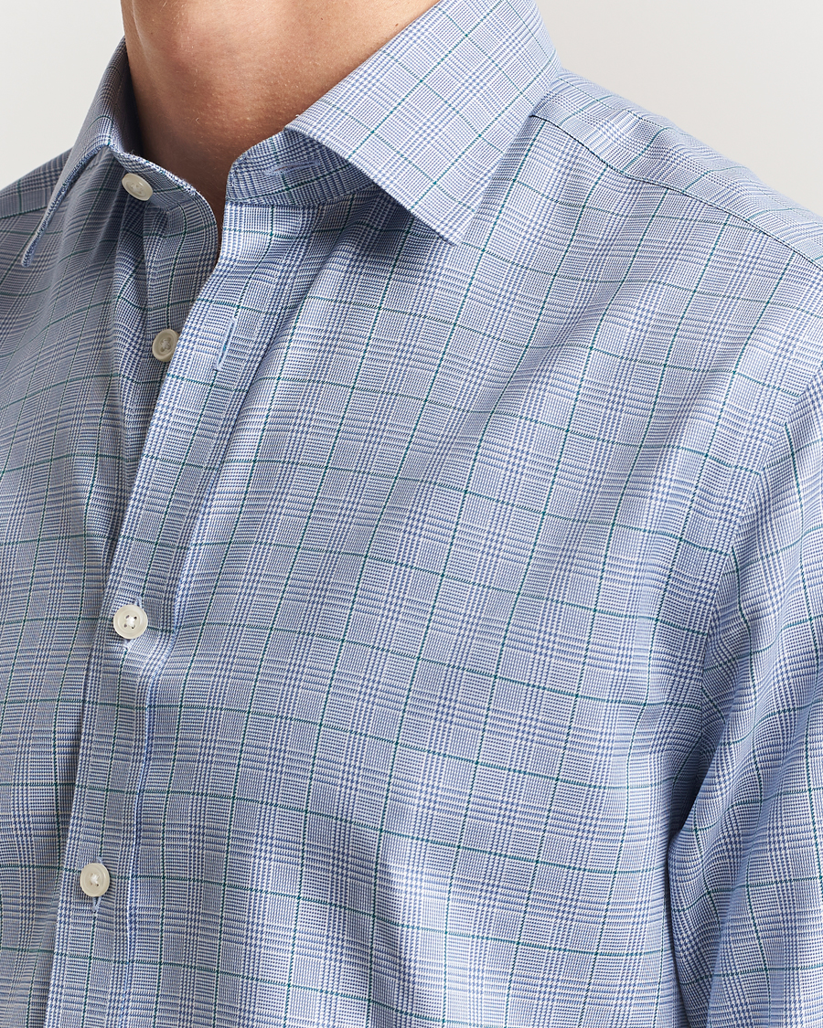 Charles Tyrwhitt Slim Fit Non Iron Prince of Wales Shirt Indigo Blue