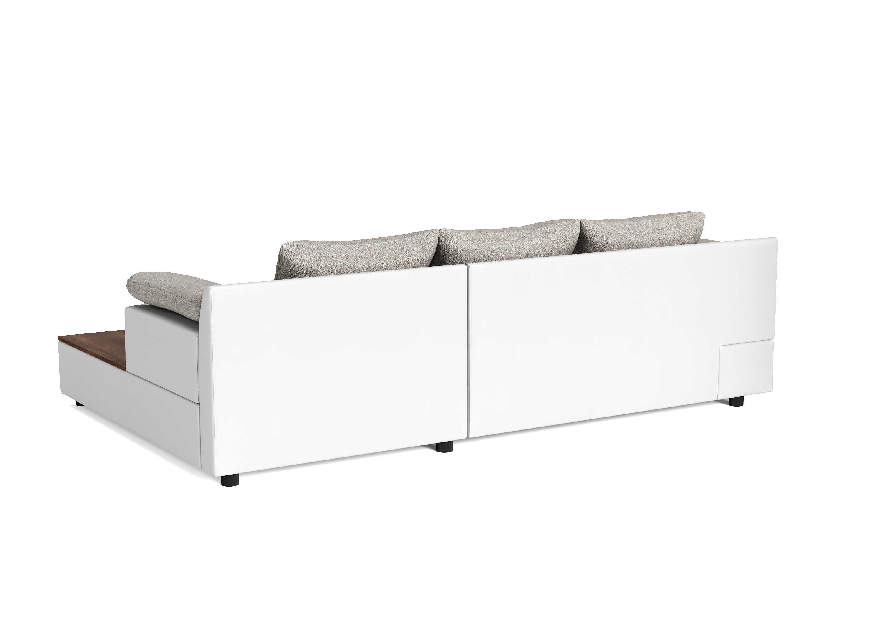 Ecksofa mit Schlaffunktion NALA rechts weiss