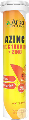 Arkopharma Azinc Vitamine C 1000mg + Zinc Tonus Immunité 20 Comprimés Effervescents