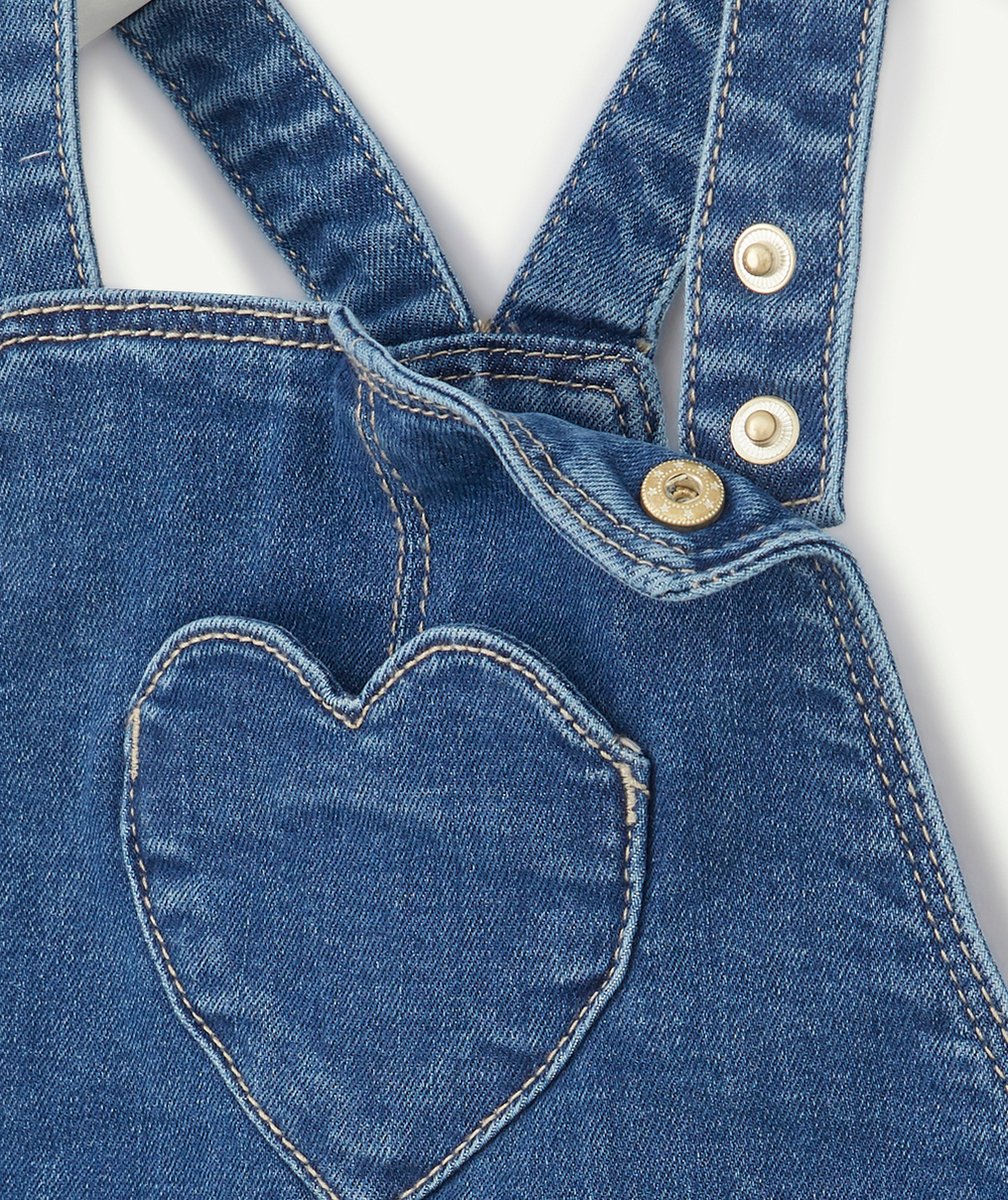 ROBE STYLE SALOPETTE EN DENIM AVEC POCHE COEUR BÉBÉ FILLE