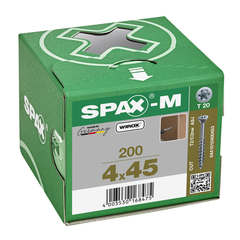 Spax MDF schroeven T-STAR plus deeldraad 4x45mm TX20