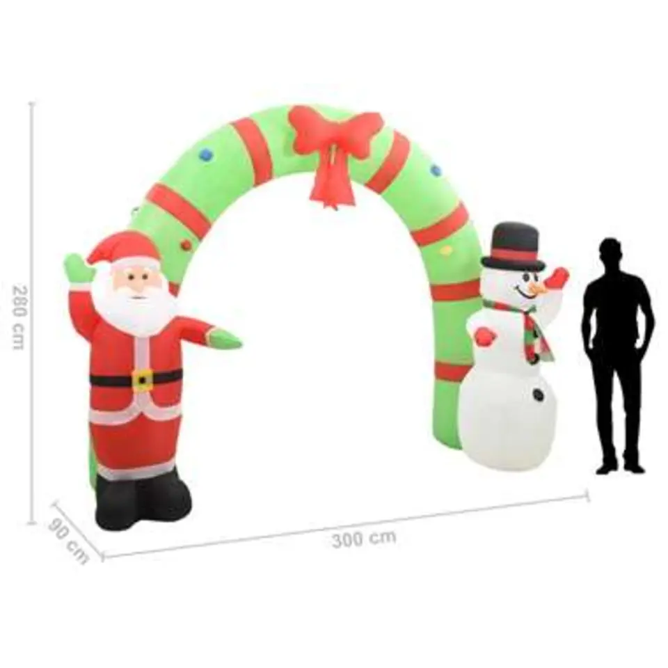 vidaXL Kerstboog kerstman en sneeuwpop opblaasbaar LED 223 cm