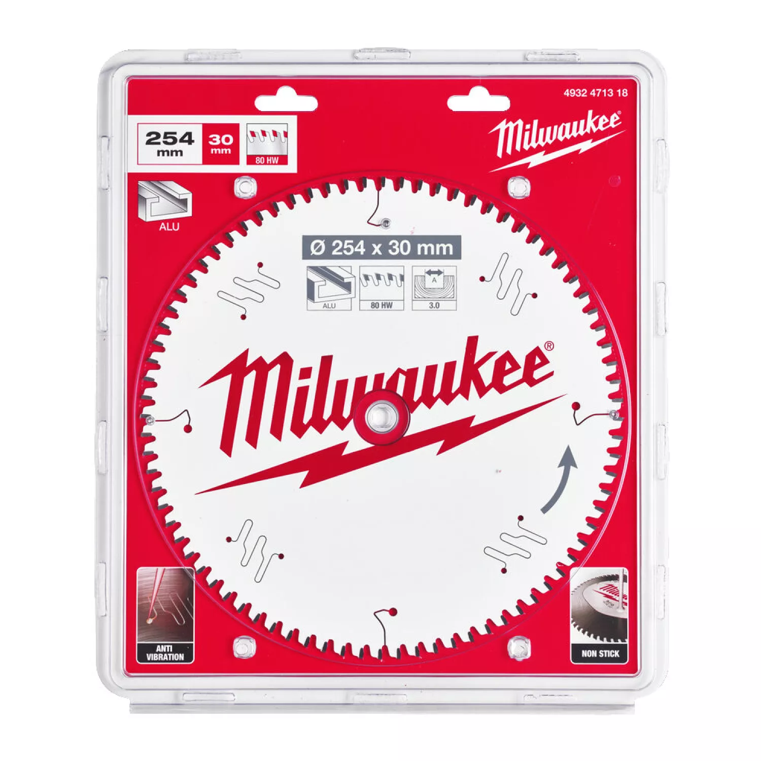 Milwaukee 4932471318 Cirkelzaagblad voor afkortzaag - 254x30x3mm - 80T