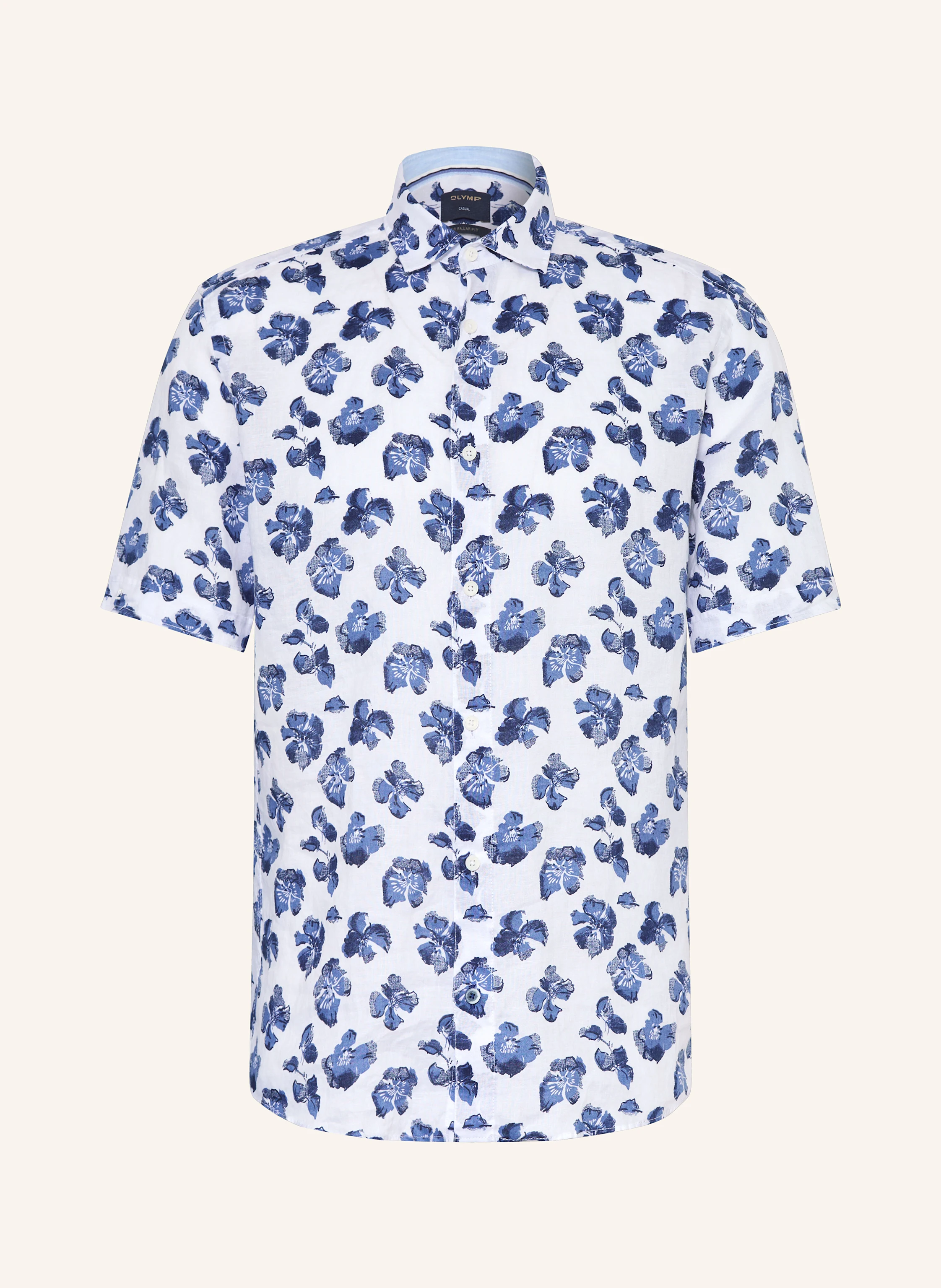 OLYMP Kurzarm-Hemd Casual regular fit aus Leinen