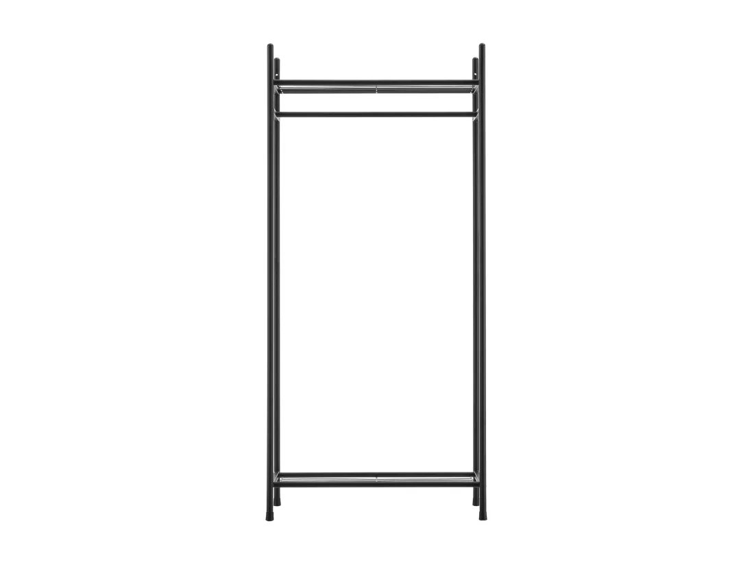 Garde-robe avec étagères meuble noire 130 x 30 x 60 cm 03_0008149