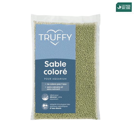 Sable coloré pour aquarium d'eau douce Truffy vert 5Kg