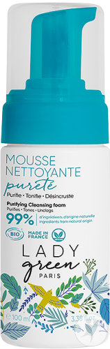 Lady Green Mousse Nettoyante Pureté Bio Visage Jeunes Filles Flacon Pompe 100ml