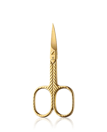Pfeilring Scheren Nagelschere, vergoldet, Grafik-Design 9cm