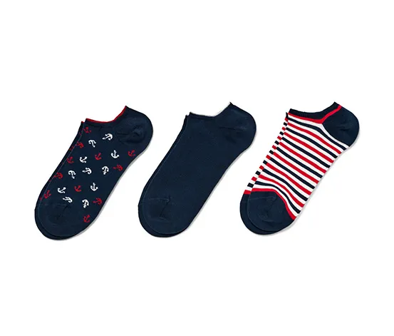 3 Paar Sneakersocken, mit Design