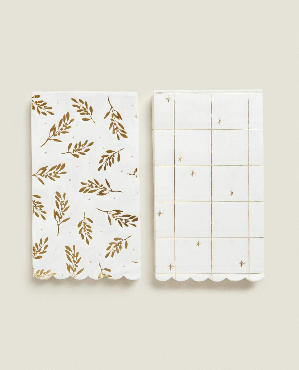Guardanapos de papel com estampa de galhos de Natal (pacote com 30)
