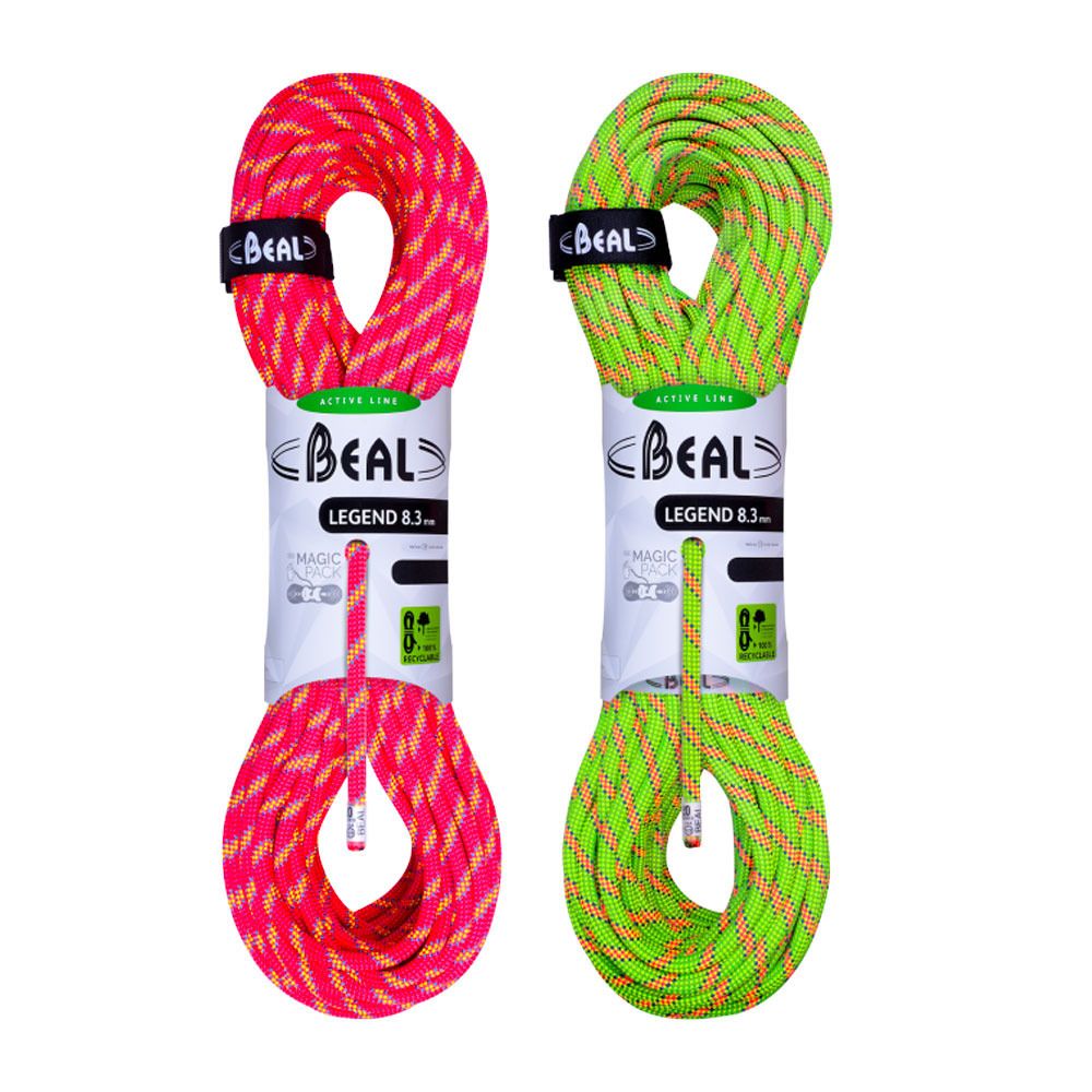Beal LEGEND 8.3MM 2X50M - Corde À double vert/rose