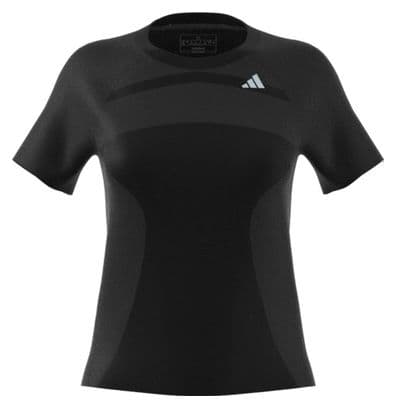 Maillot manches courtes adidas running Adizero Noir Femme