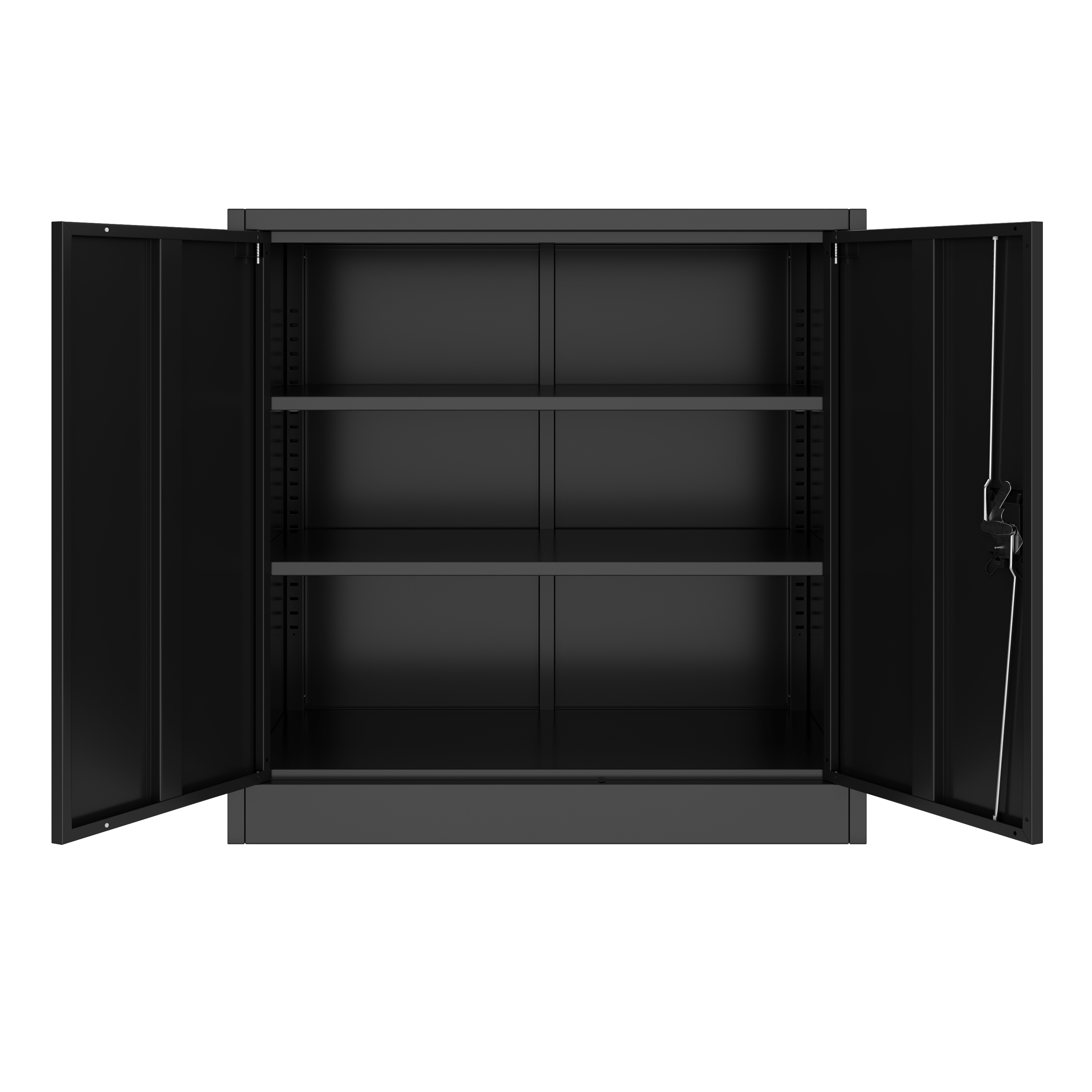 Aktenschrank mit 3 Böden 90 x 90 cm schwarz