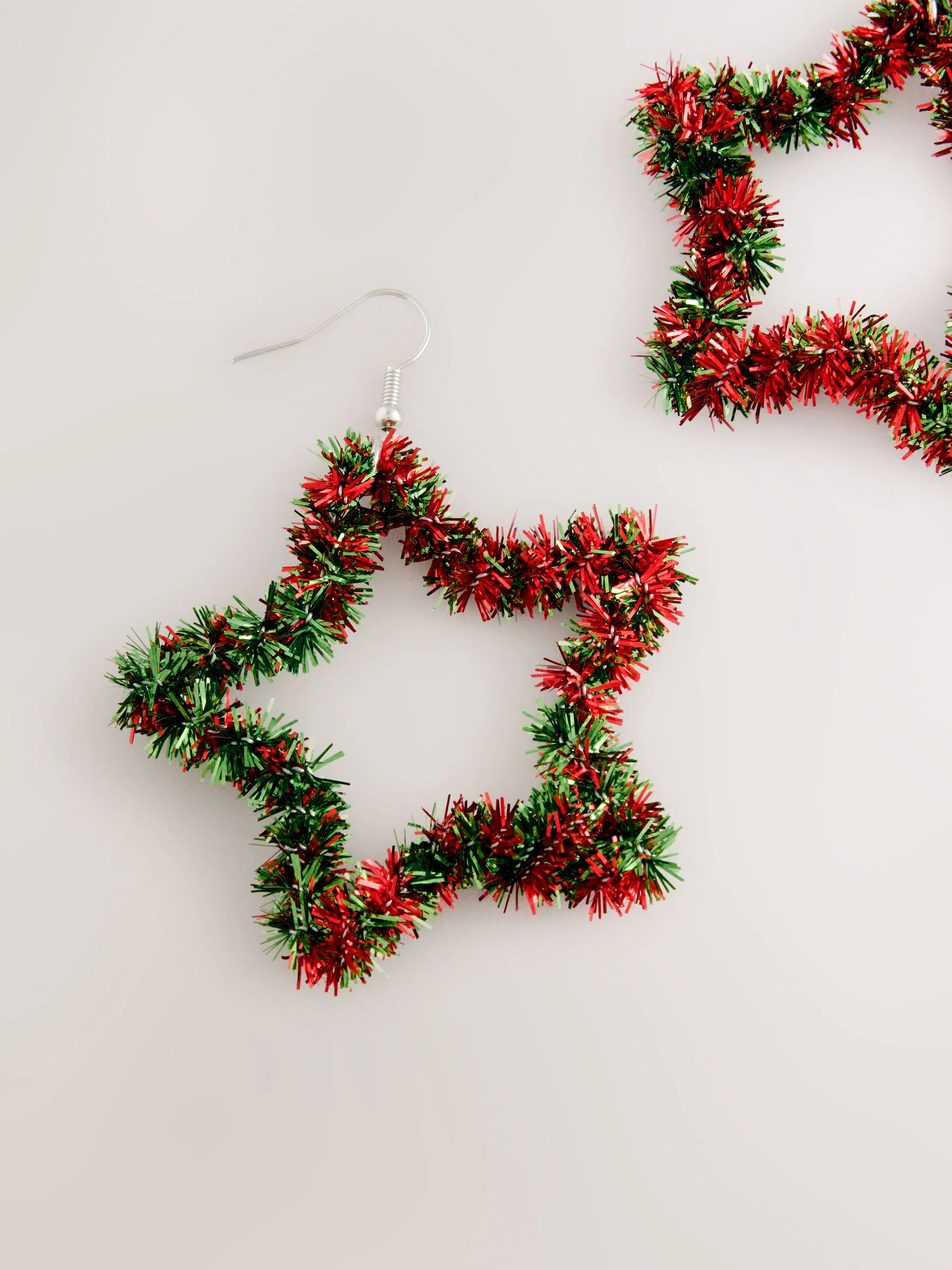 Rood/groen - Kerststeroorbellen