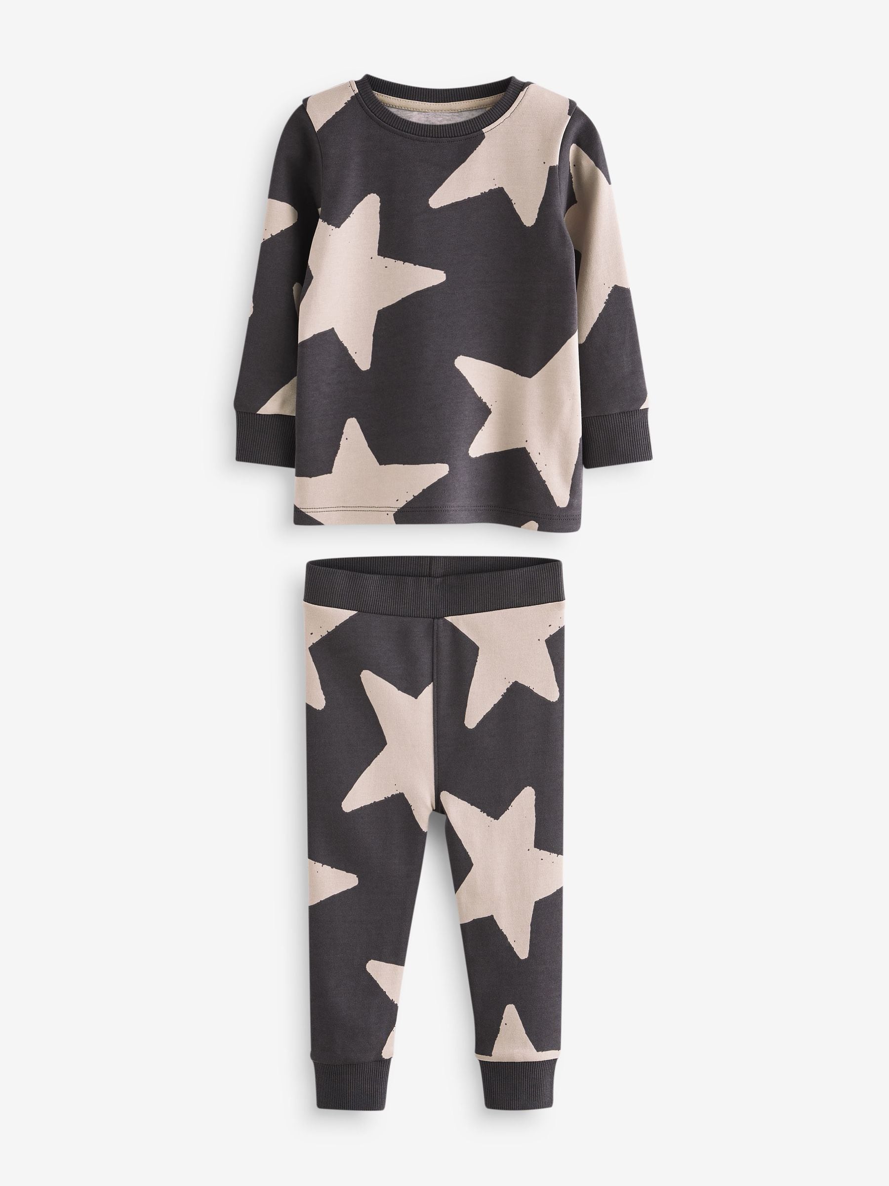 Groen/ecru/bruin met sterren - Verpakking van 3 knusse pyjama's (9 mnd-10 jr)