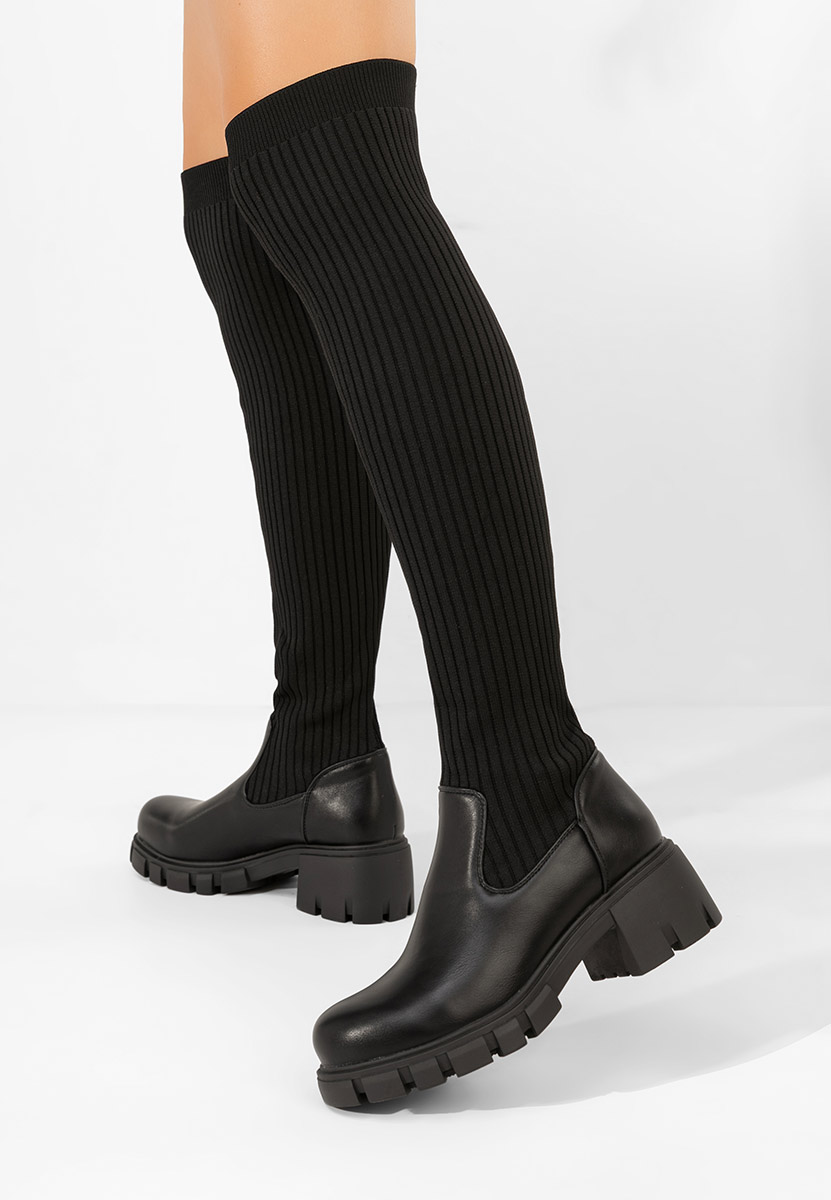 Bottes chaussettes noires Noriva