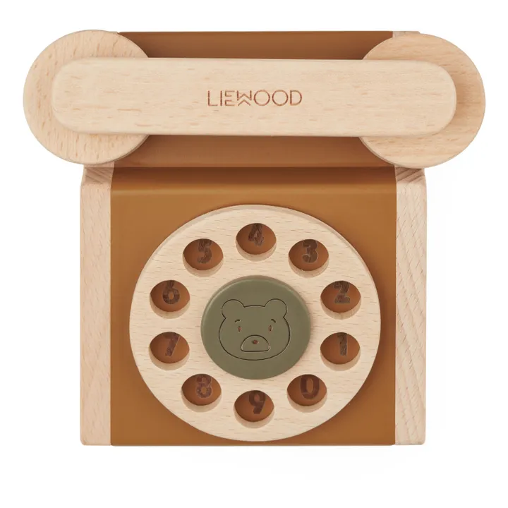 Liewood Téléphone classique Selma en bois | Caramel