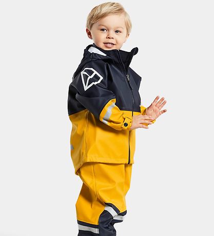 Didriksons Regenkleidung m. Träger - Waterman - Hafer Yellow/Nav