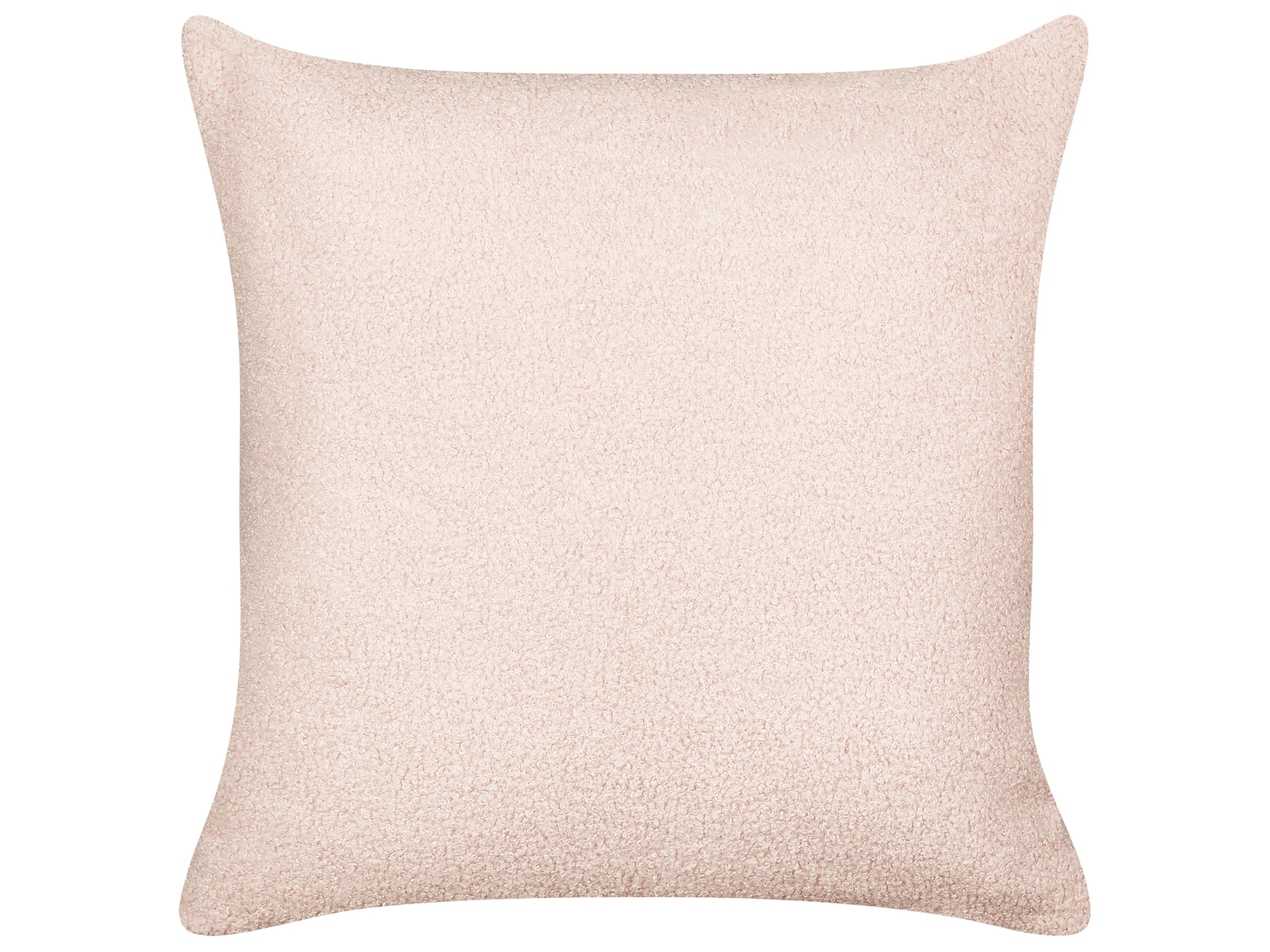 Set van 2 sierkussens LEUZEA Bouclé 45 x 45 cm Pastelroze effen