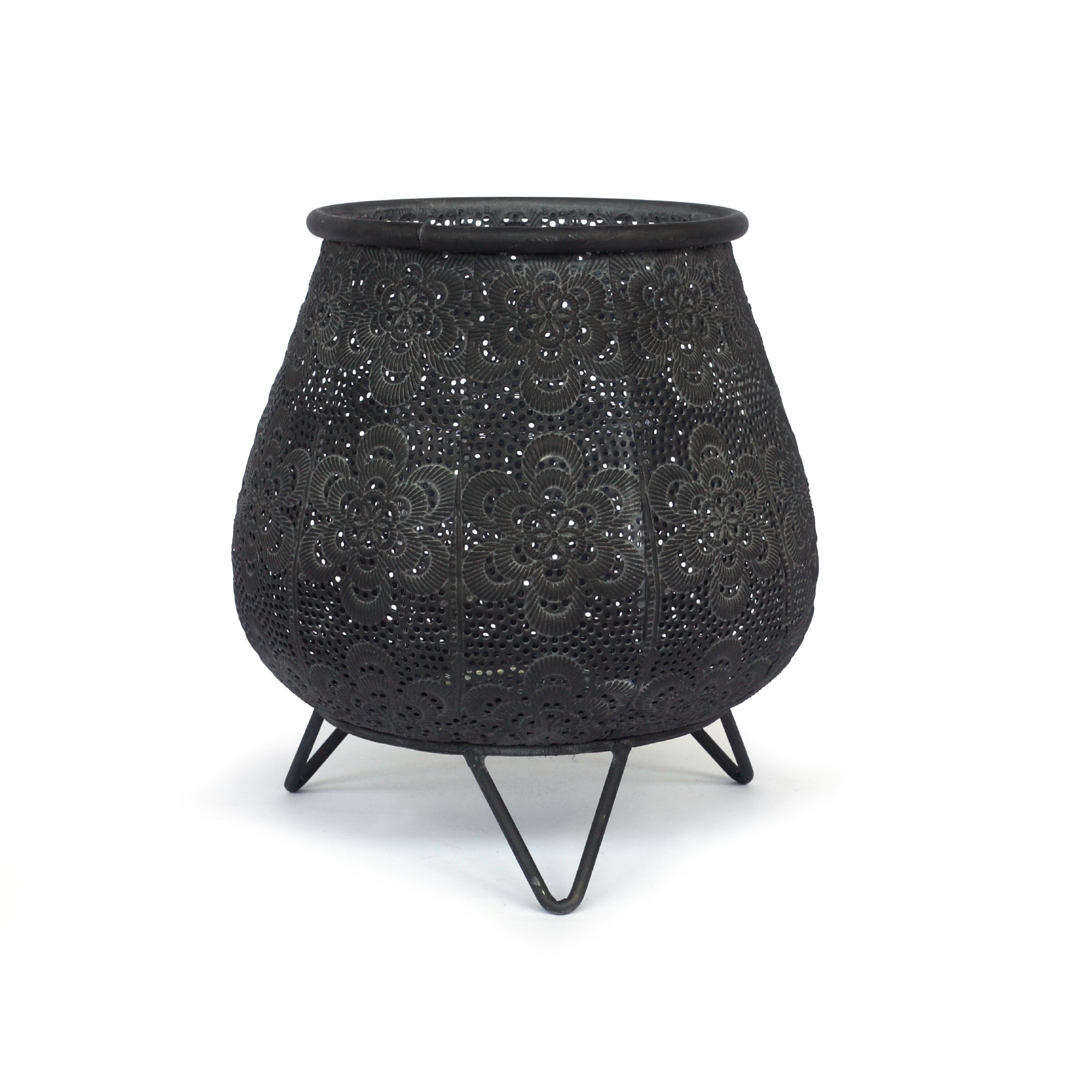 Windlicht 'Dibonde', aus Metall, Ø 20,5 cm, H 20,5 cm von fischer's lagerhaus