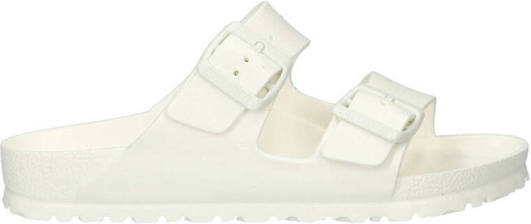 Birkenstock Witte Rubberen Slipper Dubbele Gespsluiting White