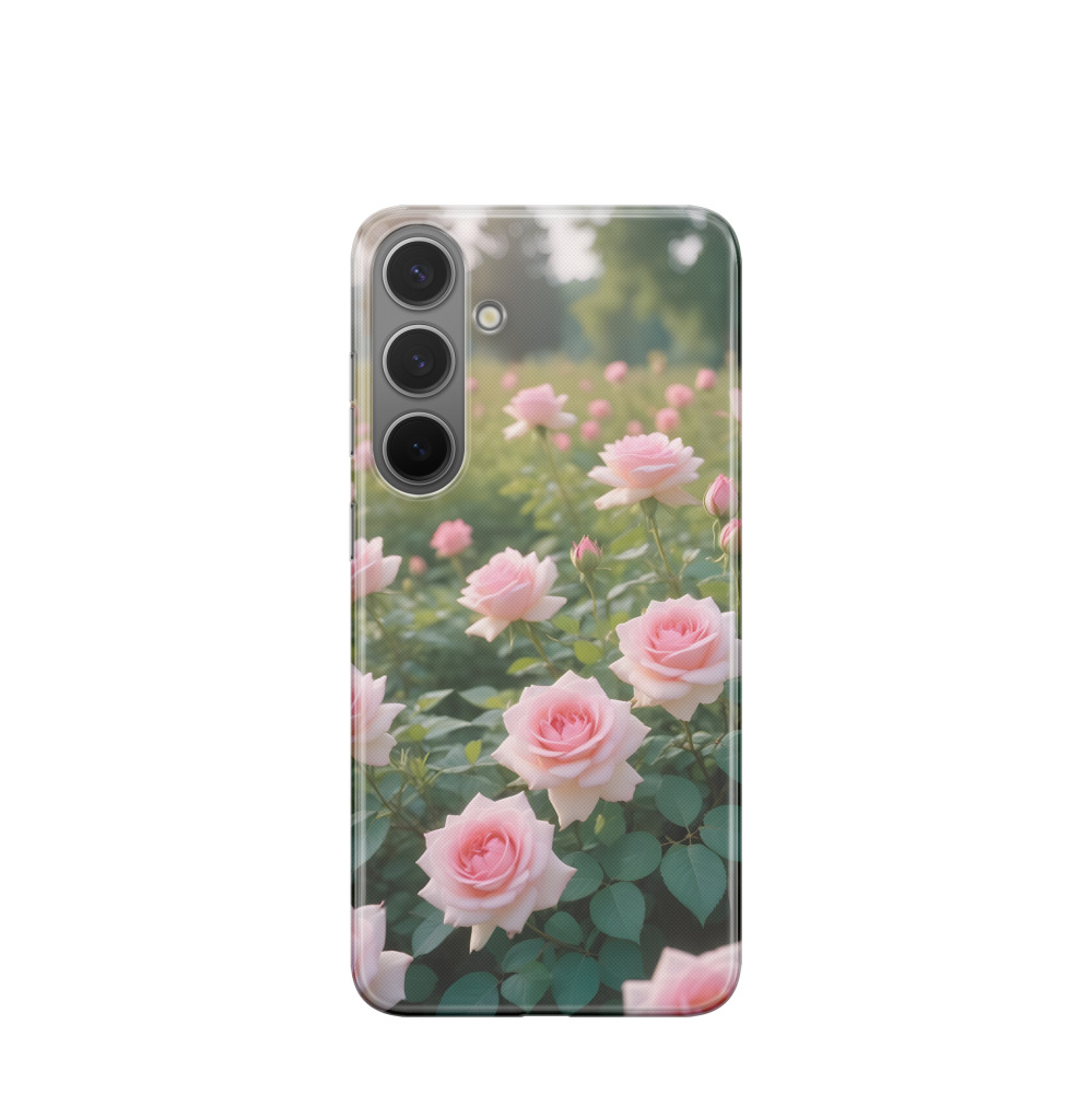 Samsung Galaxy S24 Plus Gummi Hülle Rosengarten - Grün