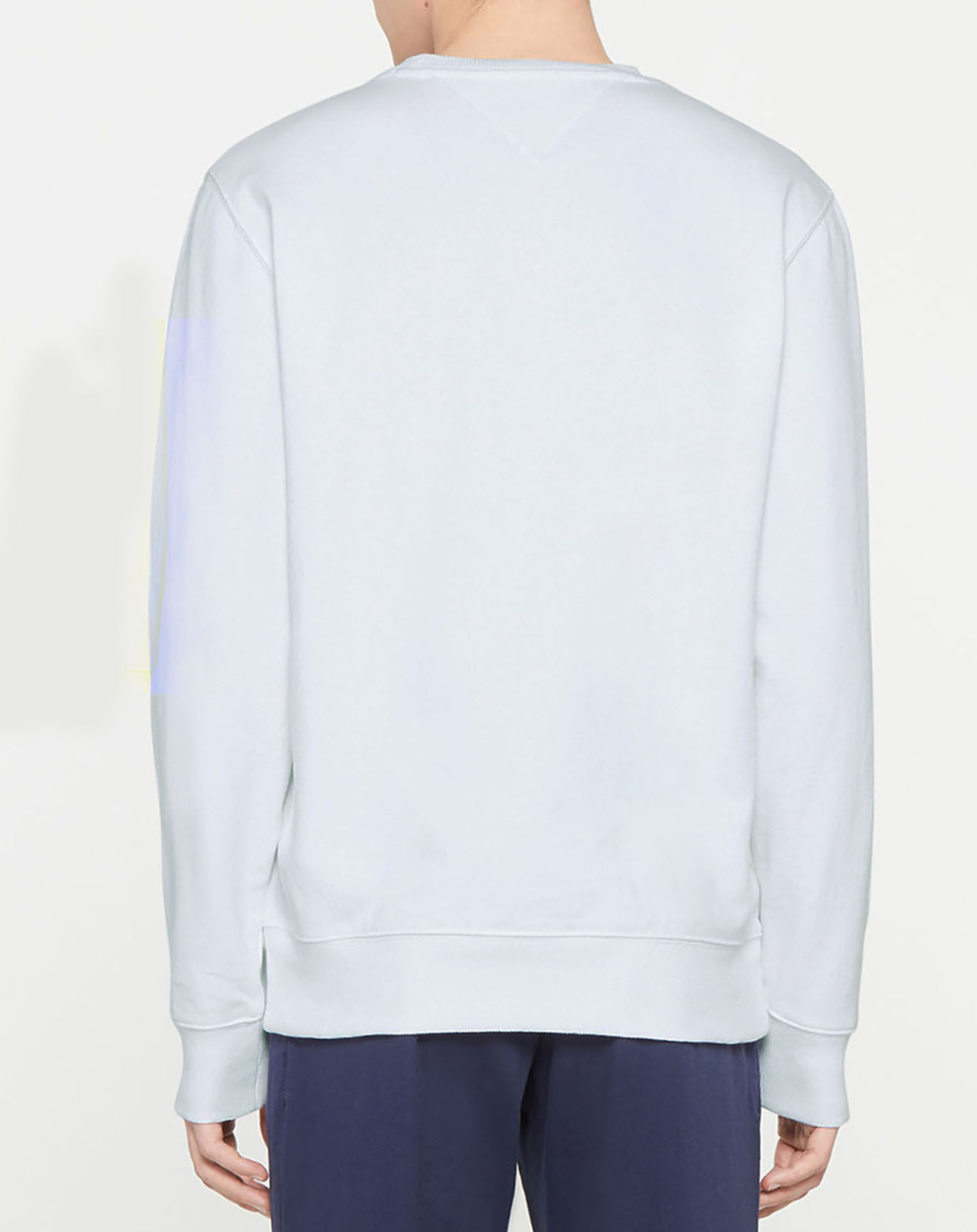 Tommy Jeans Sweat 100% Coton Bio timeless logo crew blanc