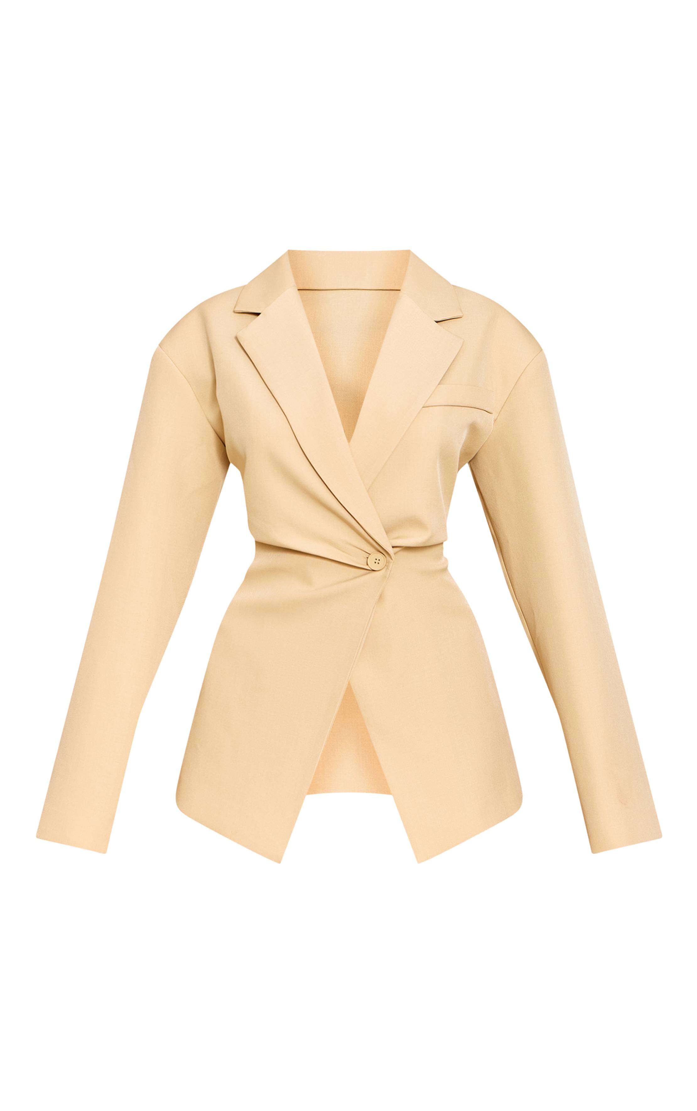 Pale Yellow Blazer Cintré À Taille Ajustée