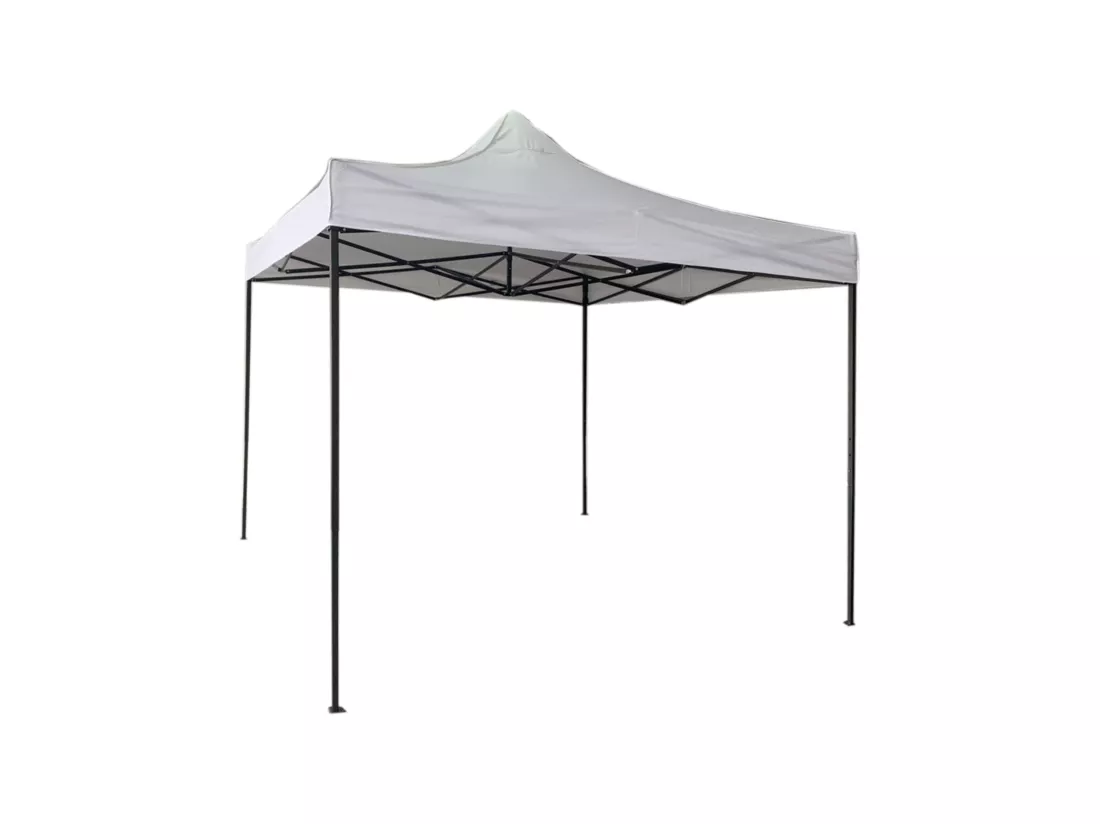 Gazebo Chapiteau Pliant Blanc 4 Poid Métal Polyester Jardin 3x3