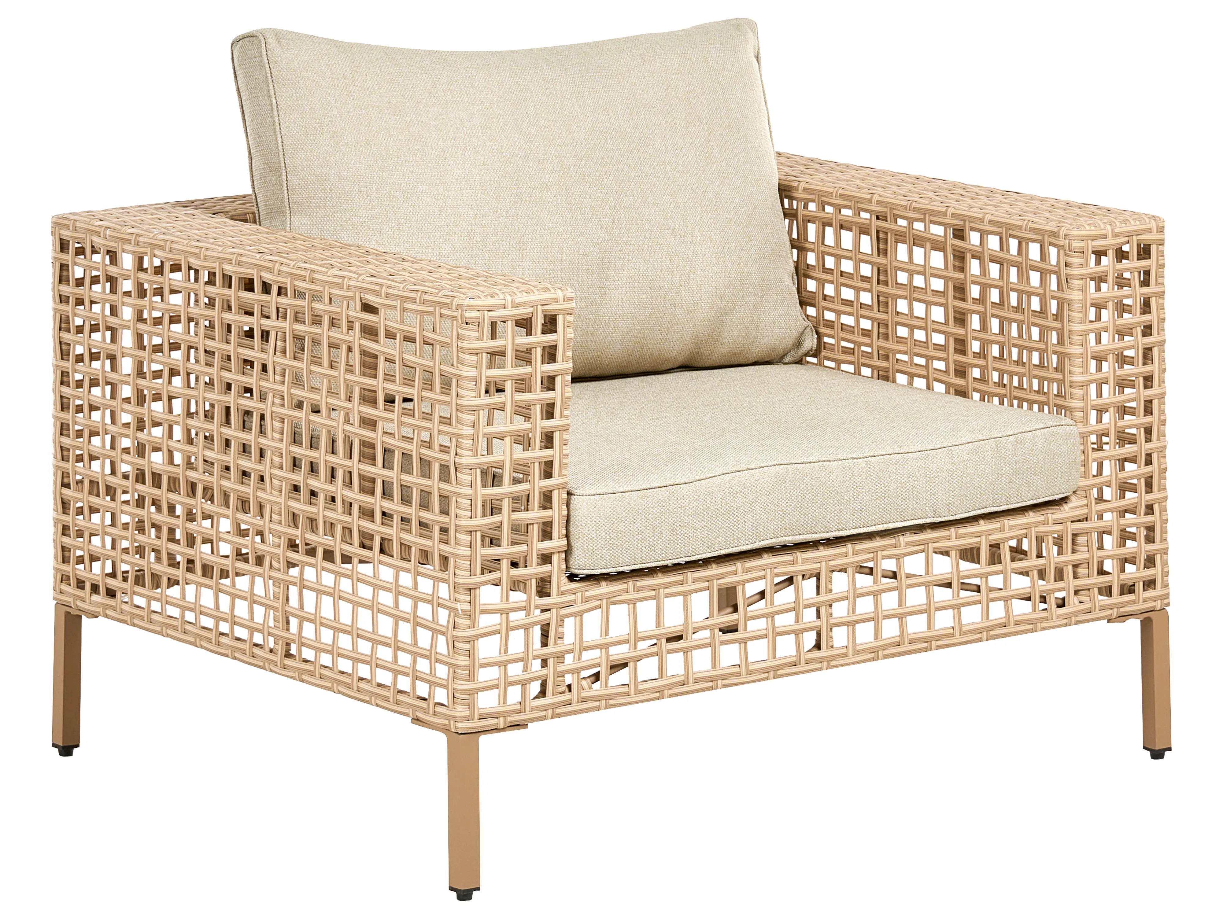 Loungeset met tafel 4-zits CALASETTA rechtszijdig PE rotan Beige