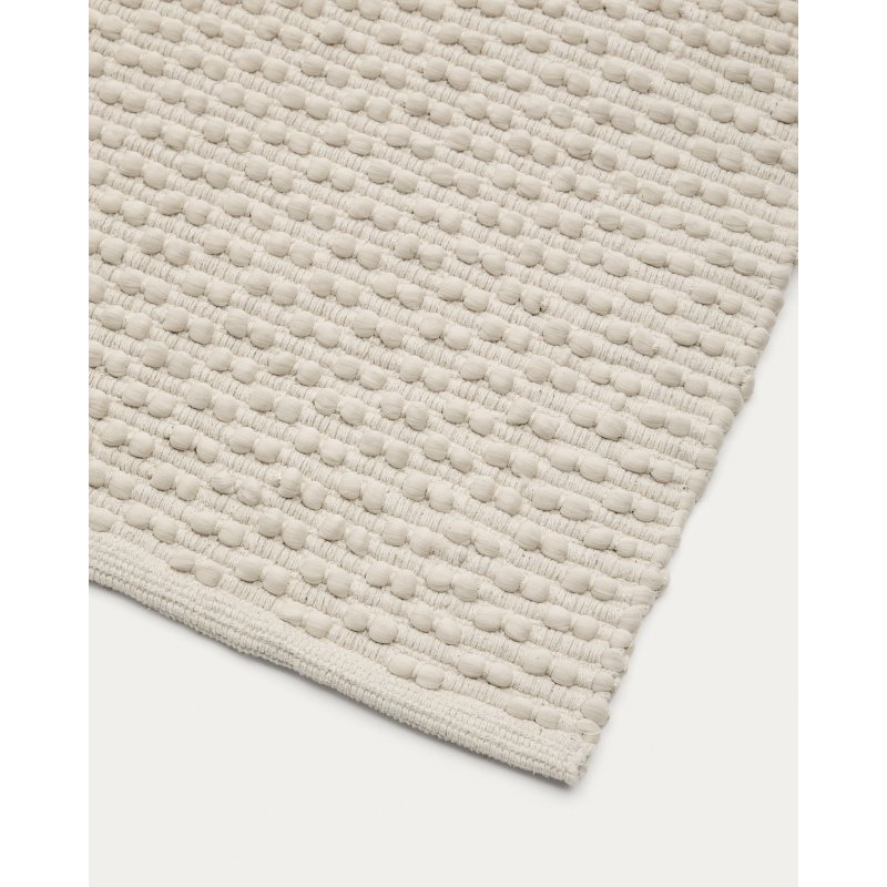 Tapis Mascarell de coton et polyester blanc 160 x 230 cm