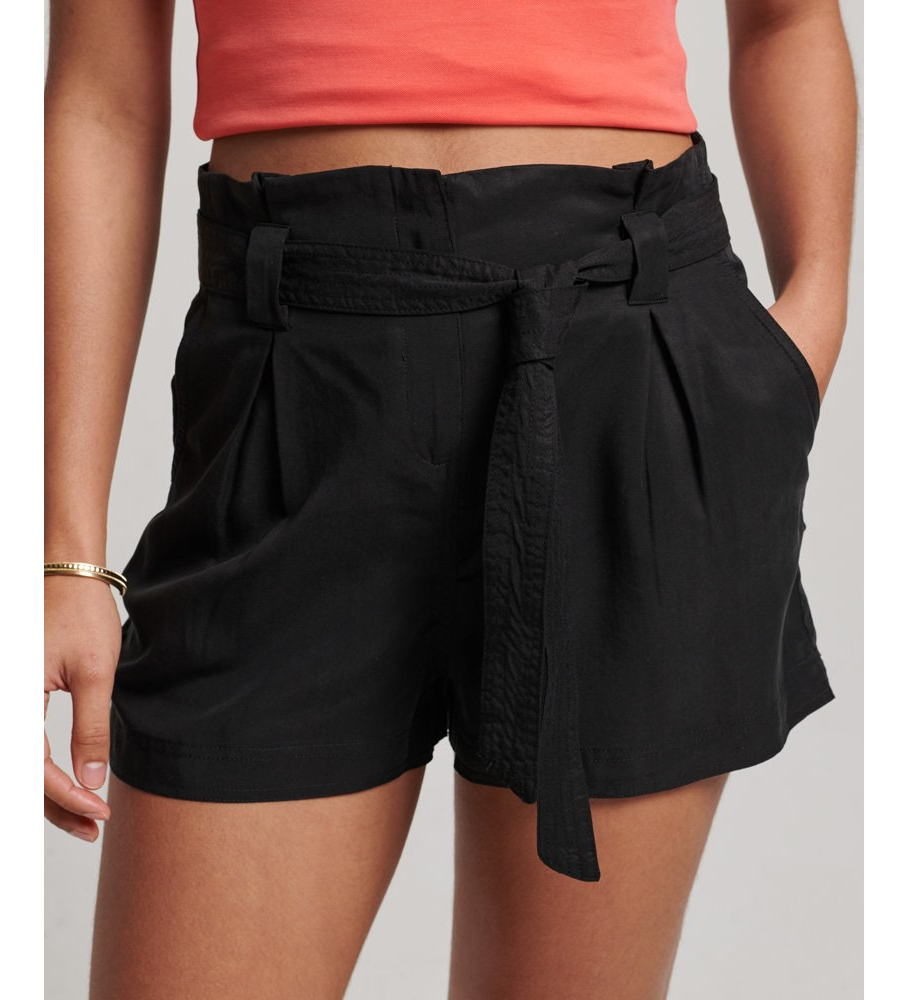 Shorts Superdry Paperbag, Preto