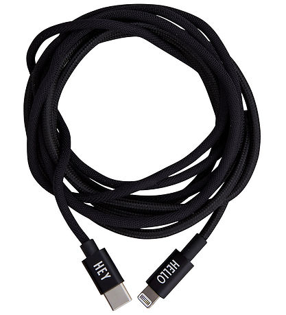 Design Letters Lightning-Ladekabel - iPhone - 1,85 M - Schwarz