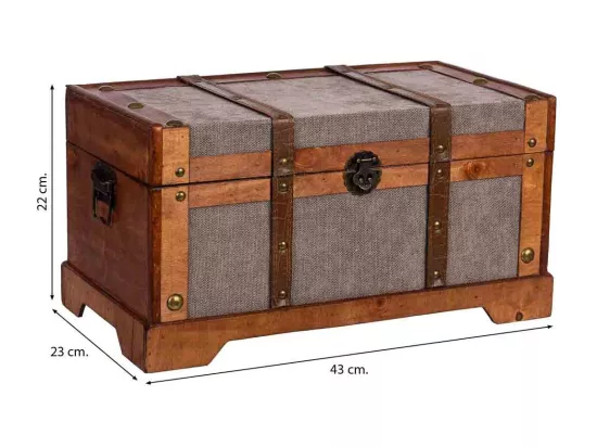 Coffre en bois marron 43x23x22